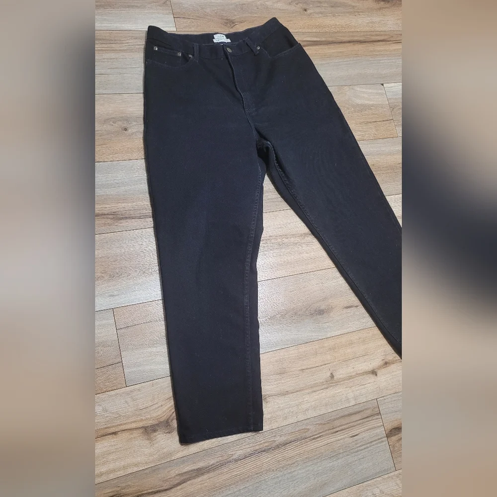 L.L.Bean Black Denim Original Fit Relaxed Jeans Women's Size 14 - Picture 2 of 5